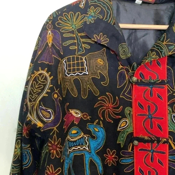 Deliniao China Black Short Jacket Fully Lined  Oriental Vibe - Picture 3 of 13